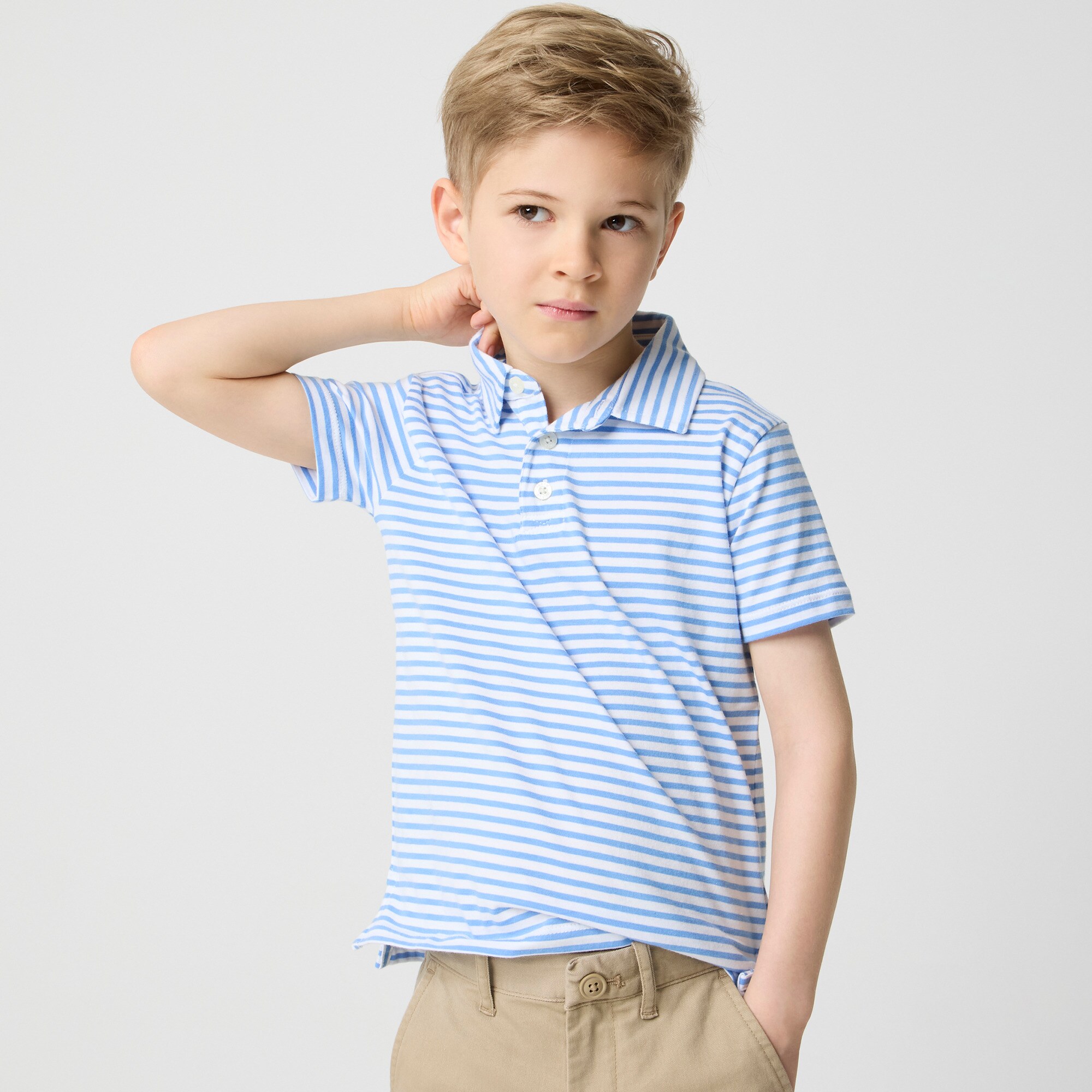 boys Boys' cotton striped polo shirt
