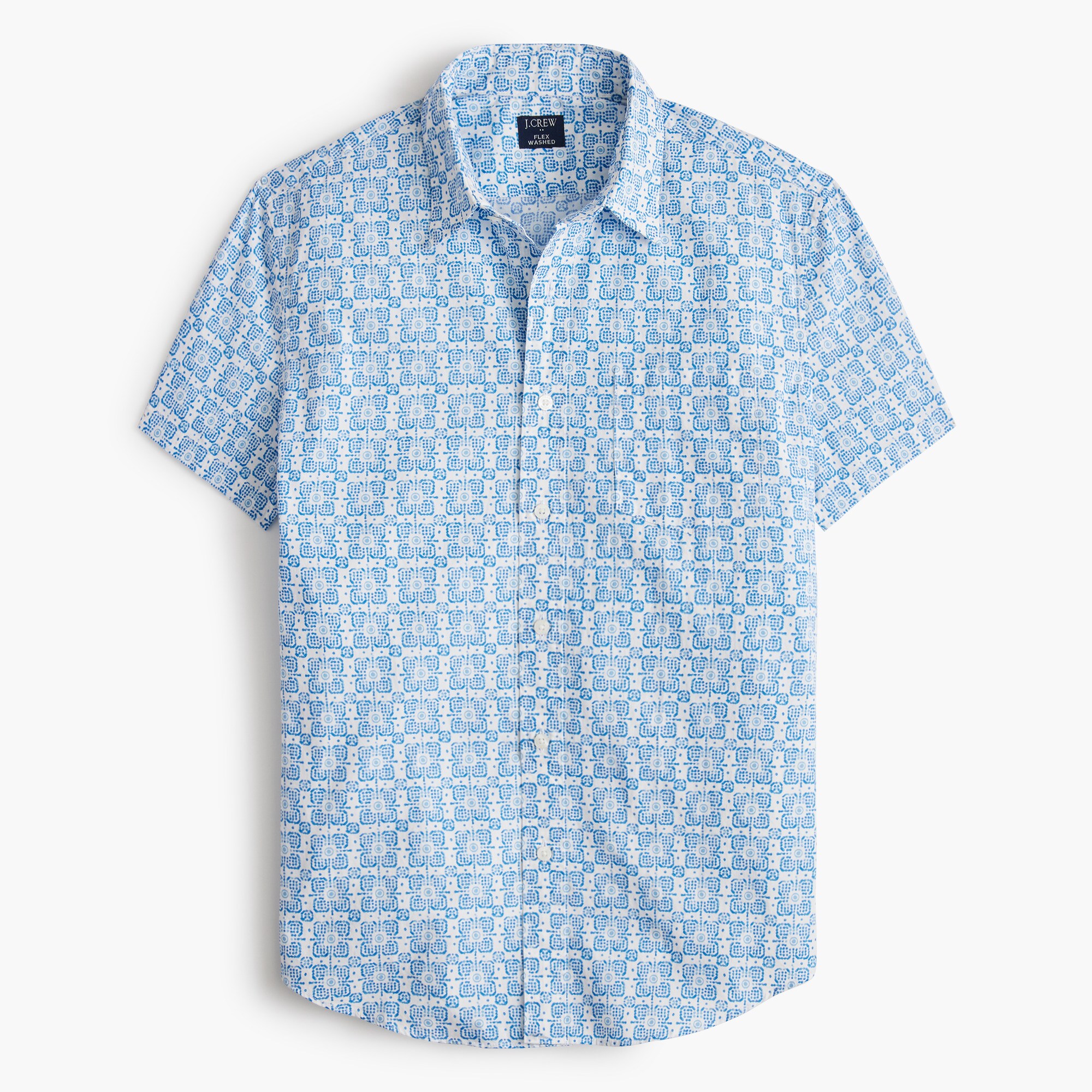  Short-sleeve printed flex casual shirt