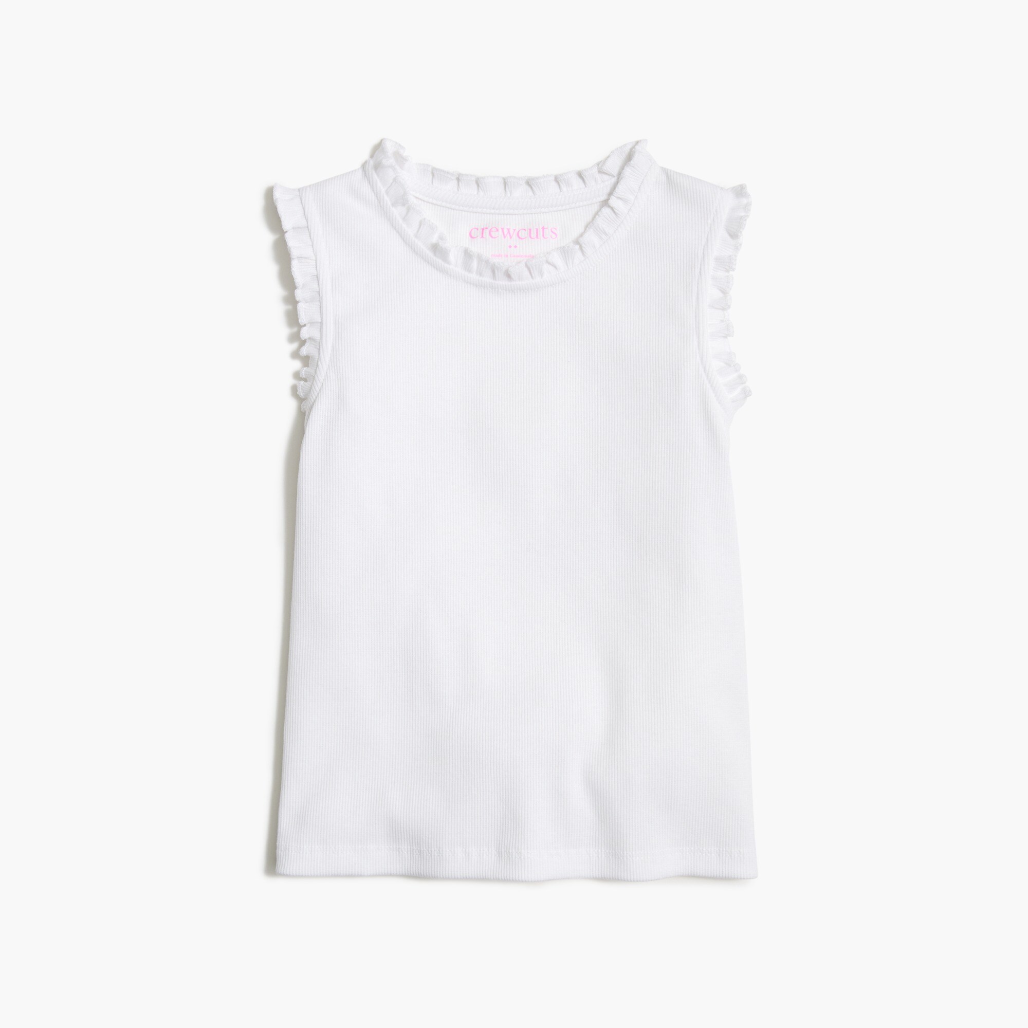 girls Girls' ribbed ruffle-trim tank top
