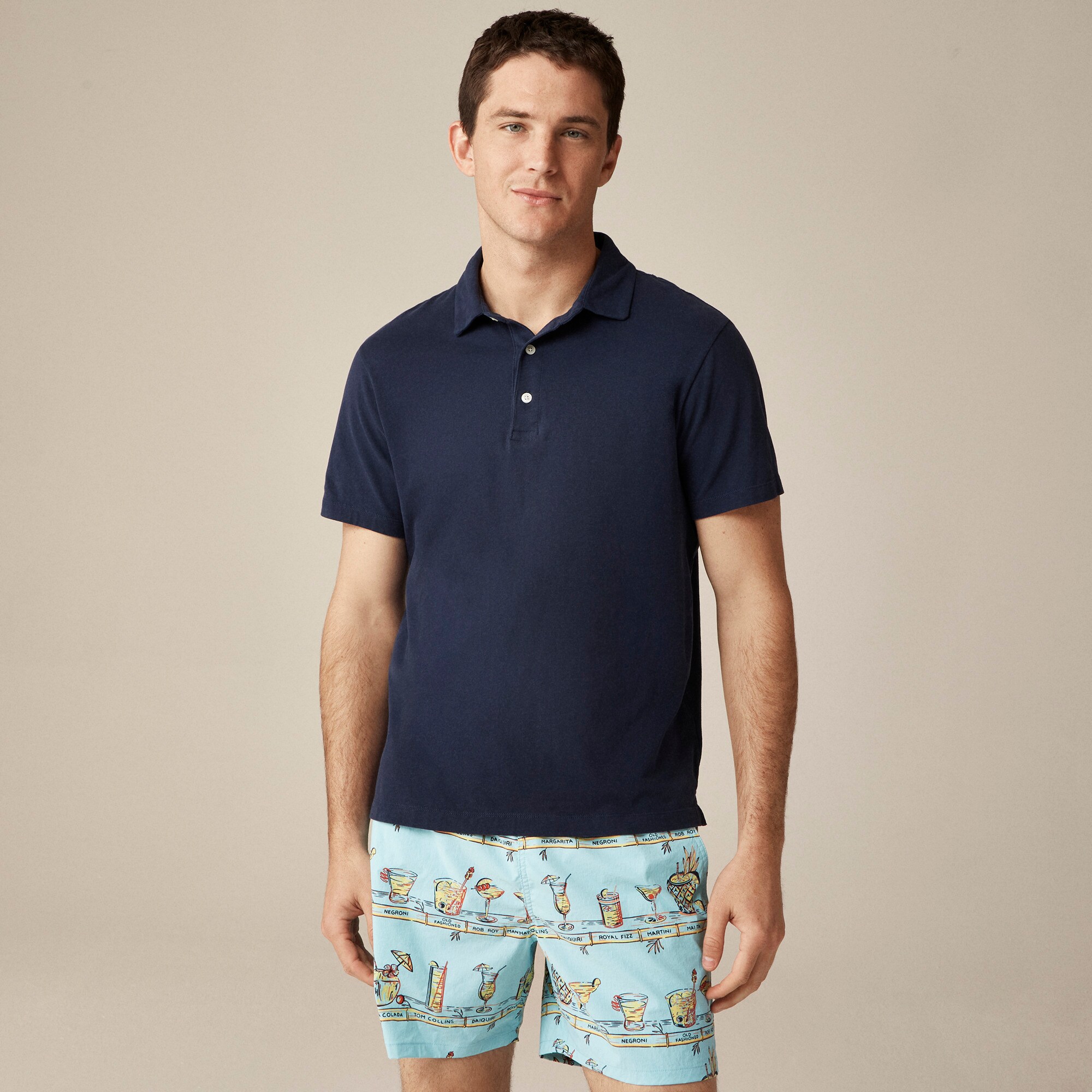mens Sueded cotton polo shirt