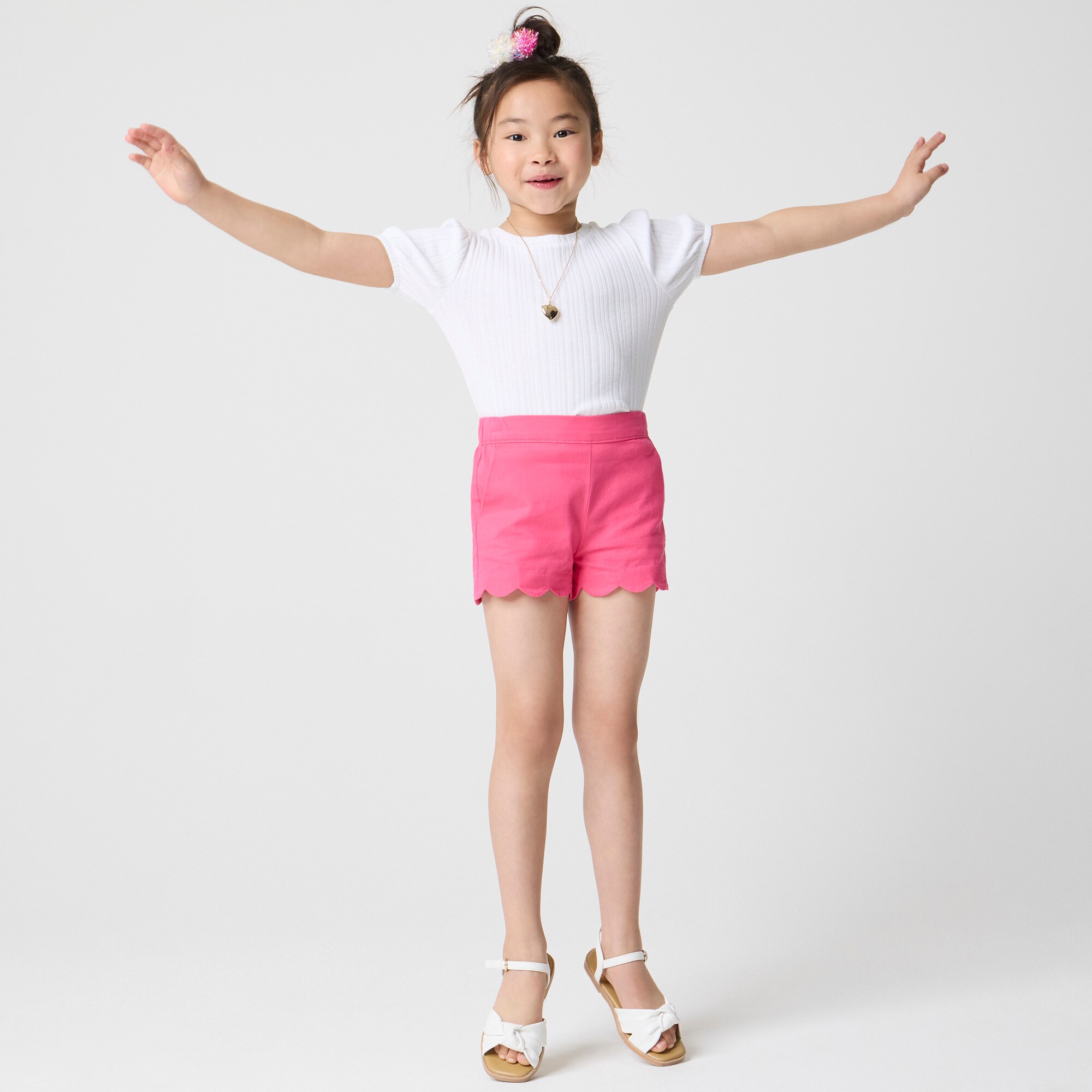 girls Girls' scallop-hem pull-on short