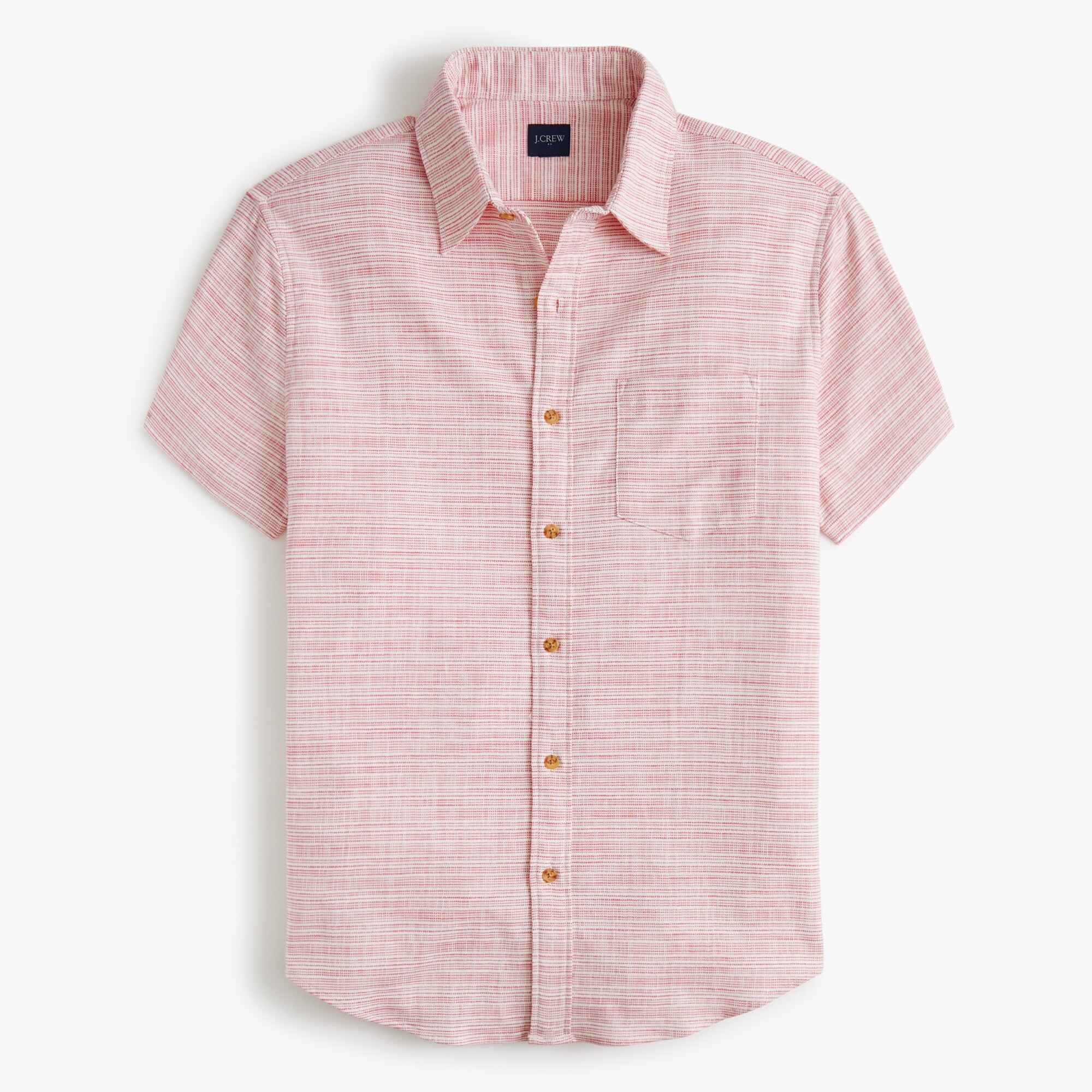 mens Short-sleeve slub dobby striped shirt