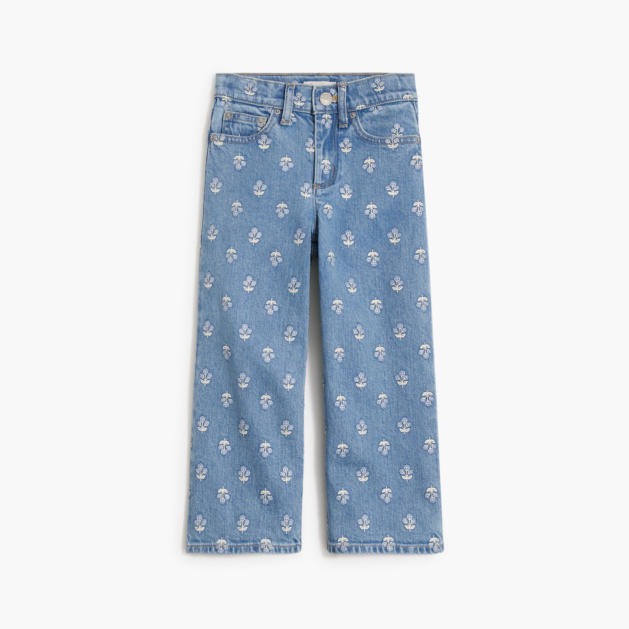 girls Girls' block-print wide-leg jean
