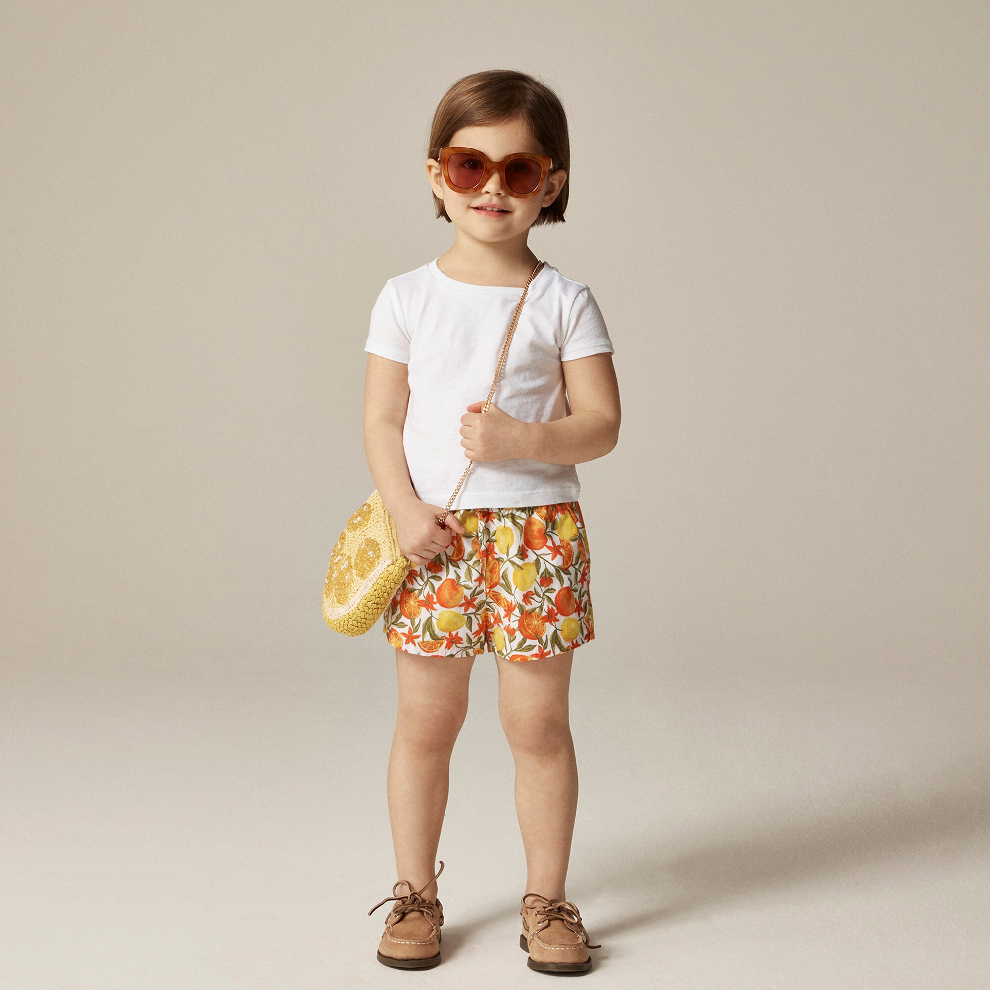  Girls' Soleil short in linen-cotton blend