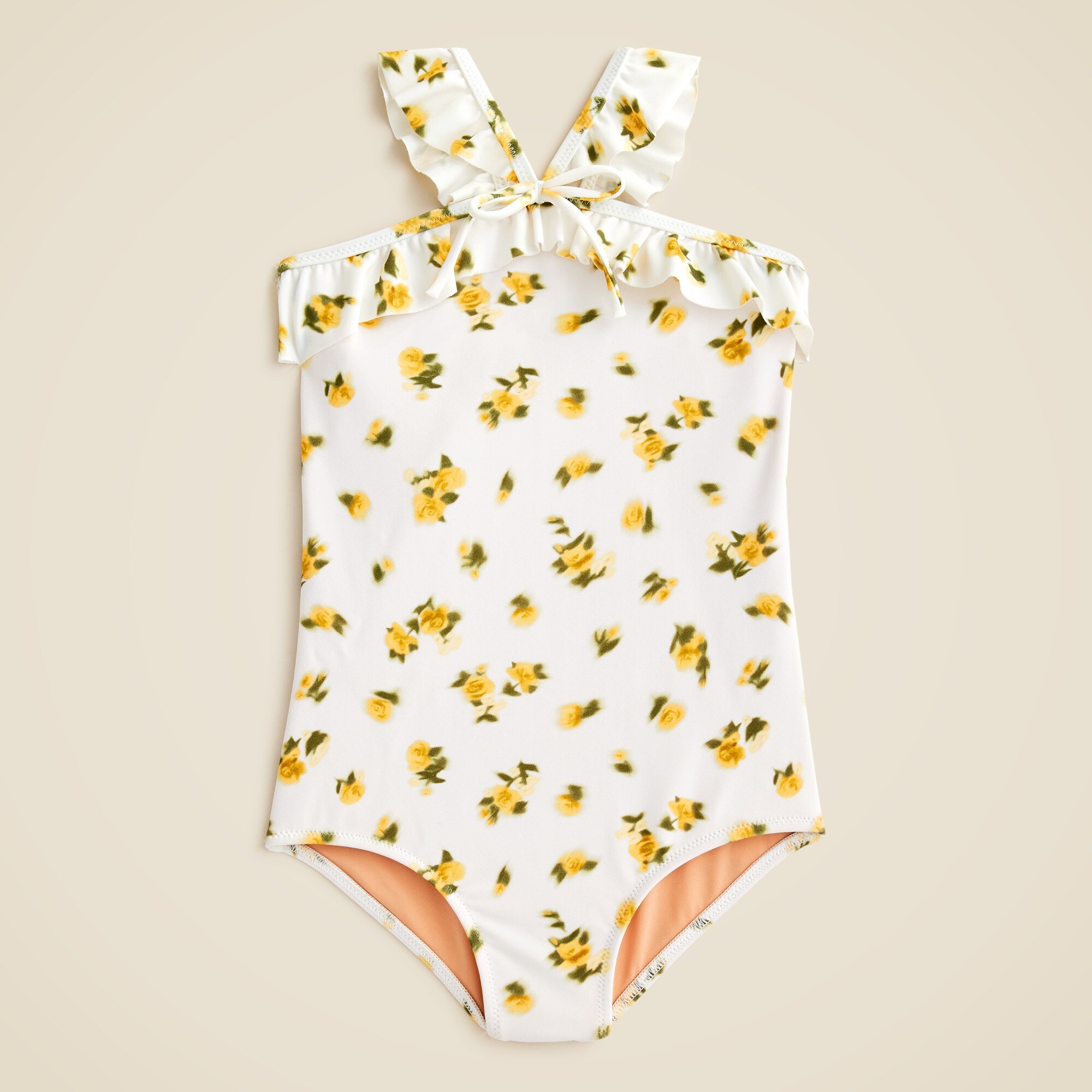 girls Girls' ruffle halter-neck one-piece swimsuit