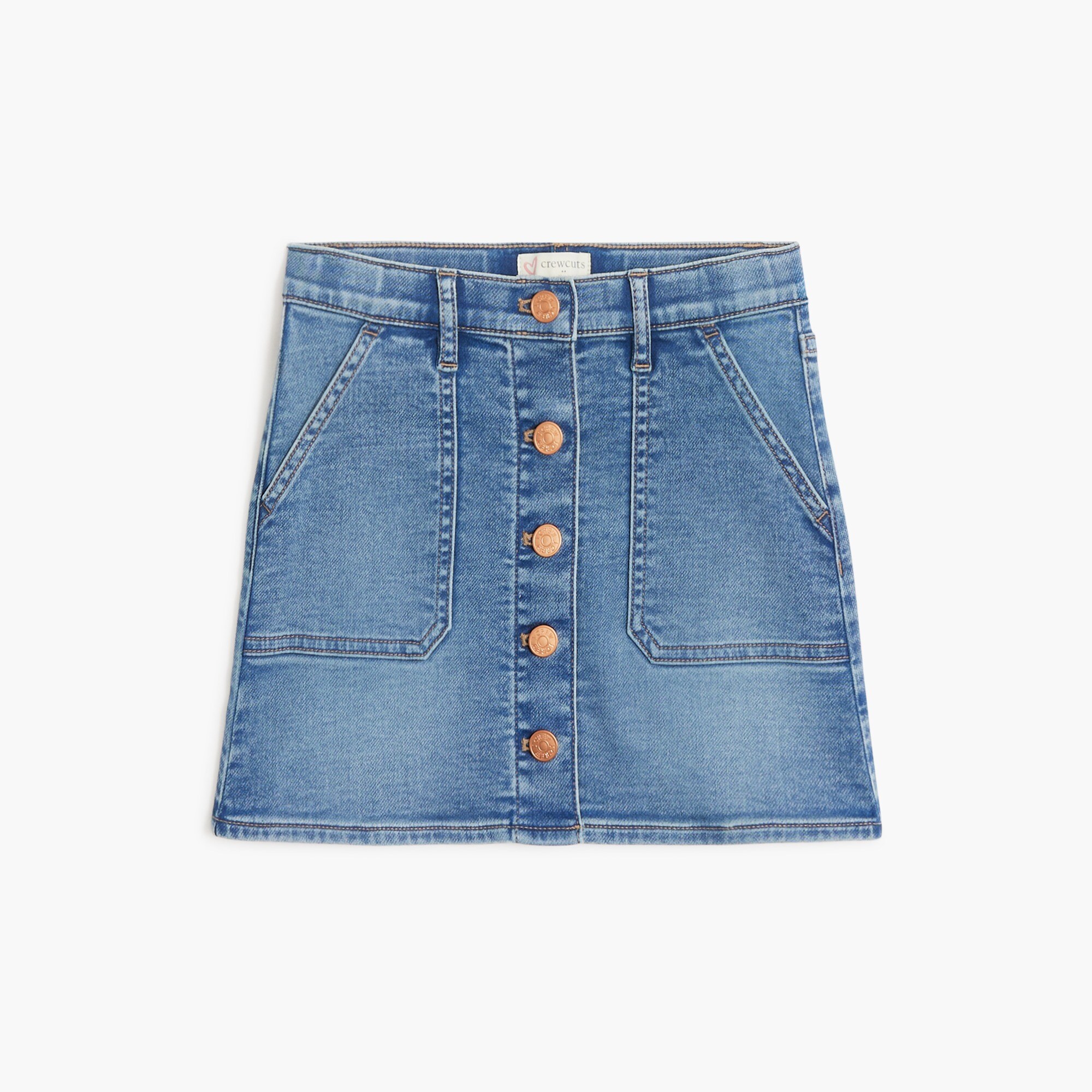 girls Girls' button-front jean skirt