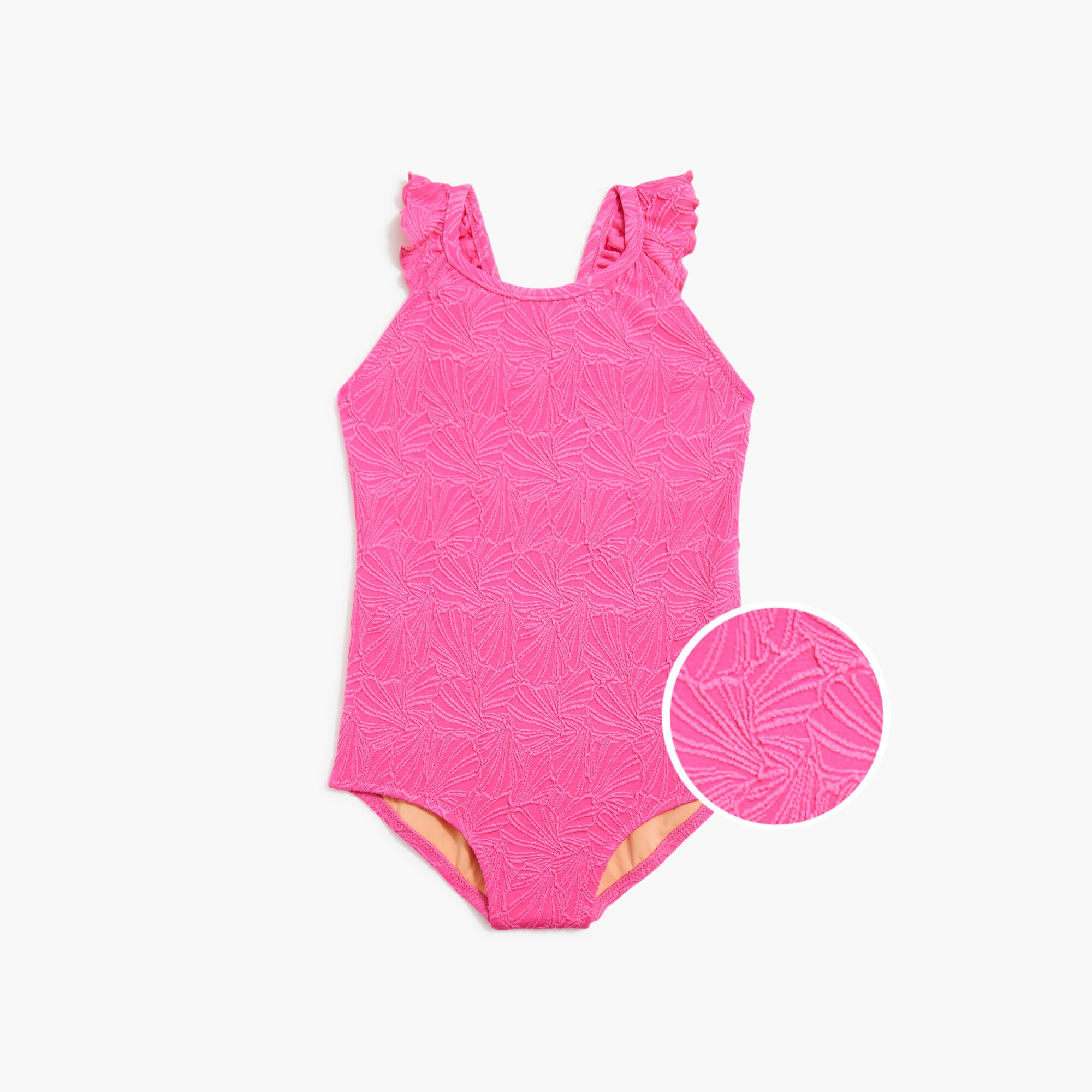 girls Girls' ruffle-strap one-piece shell swimsuit
