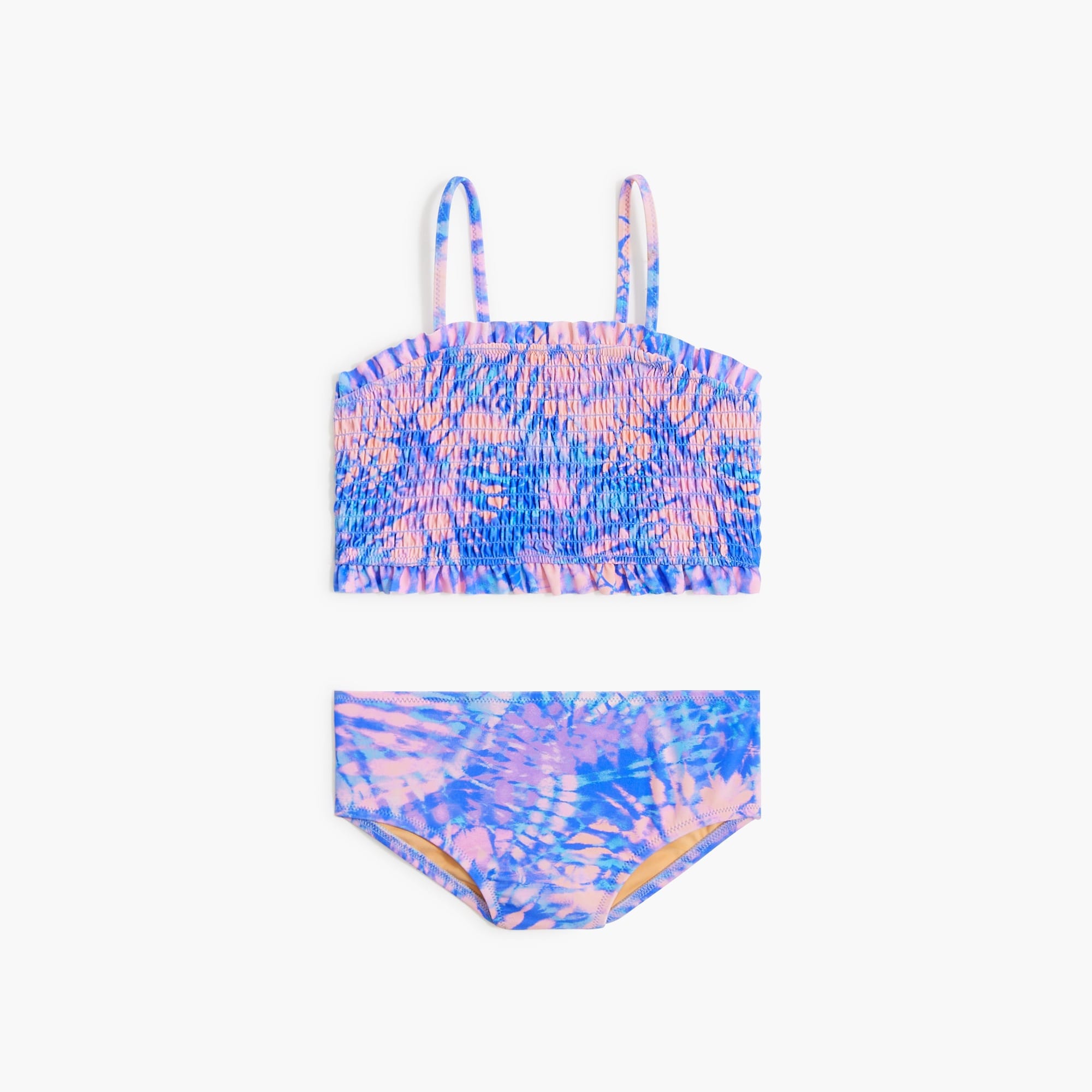 girls Girls' tie-dye smocked bikini set