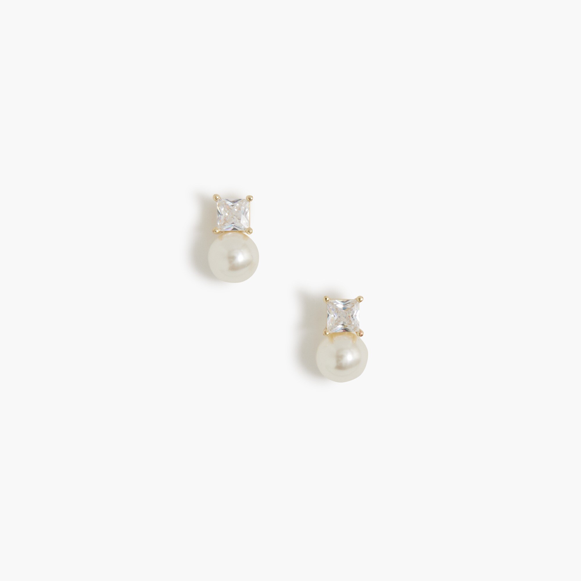 womens Pearl crystal stud earrings