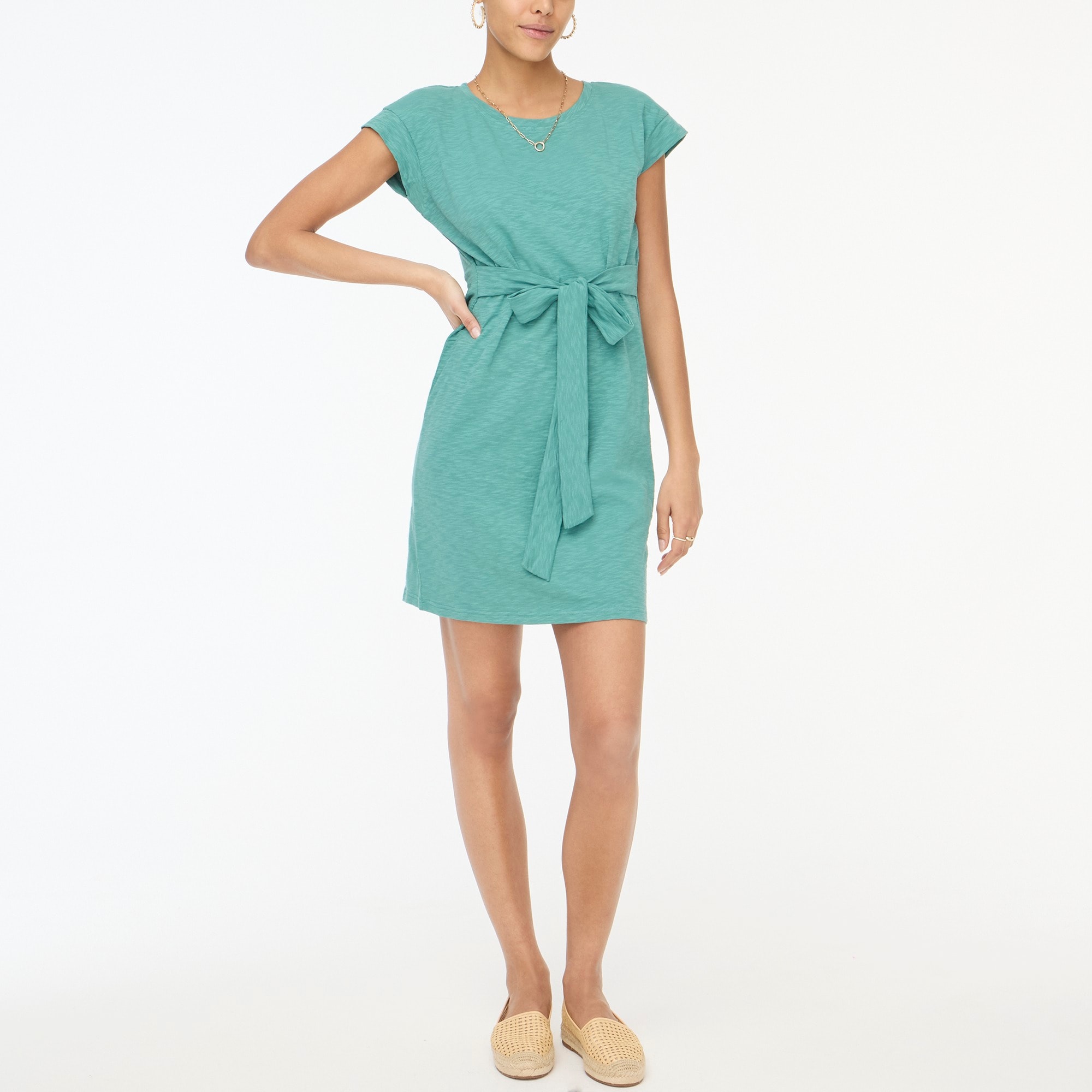 womens Knit tie-waist mini dress