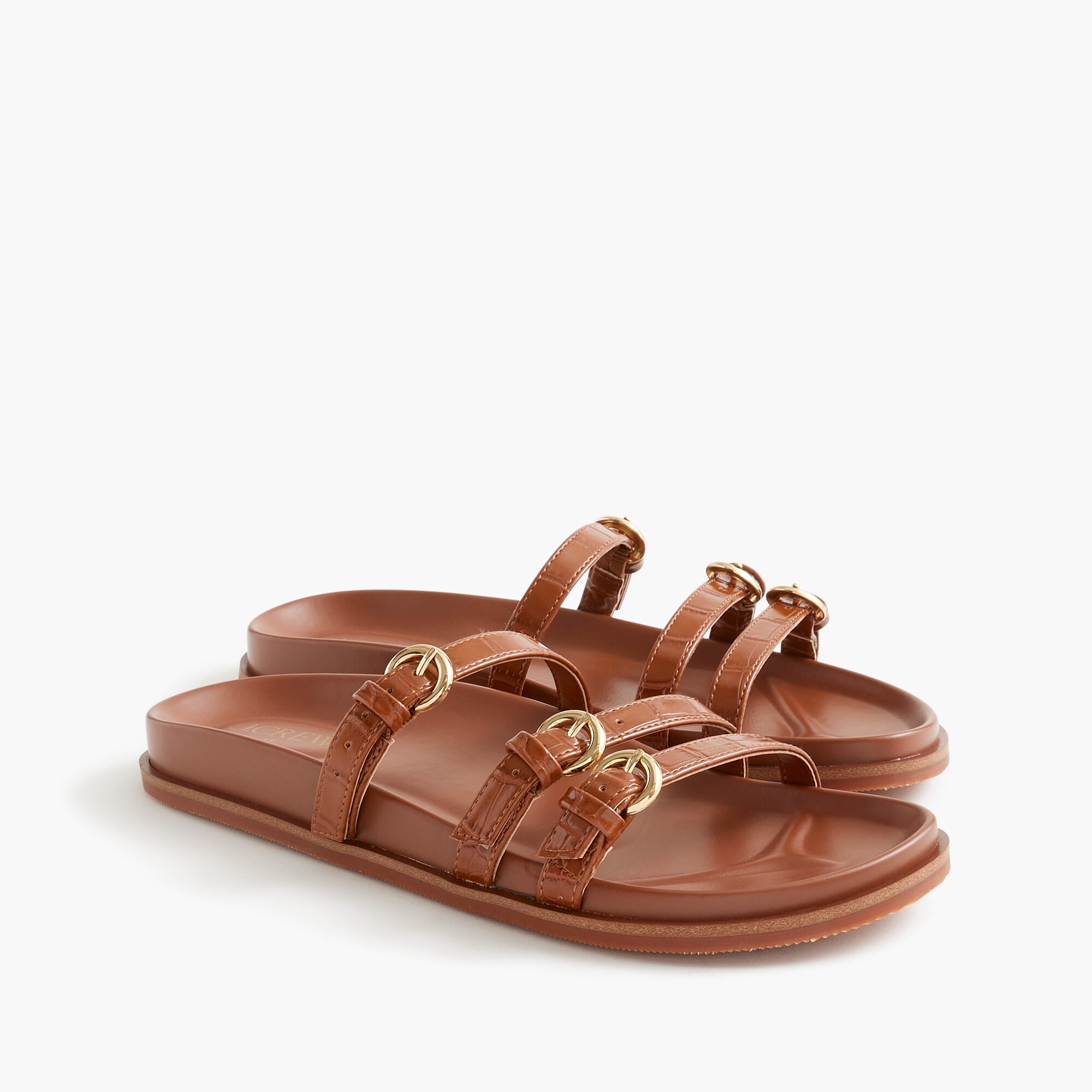 womens Three-strap slide sandals
