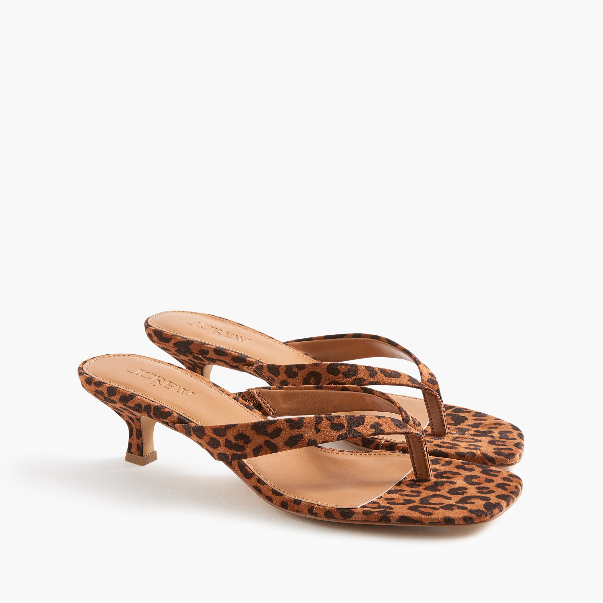 womens Microsuede kitten-heel sandals