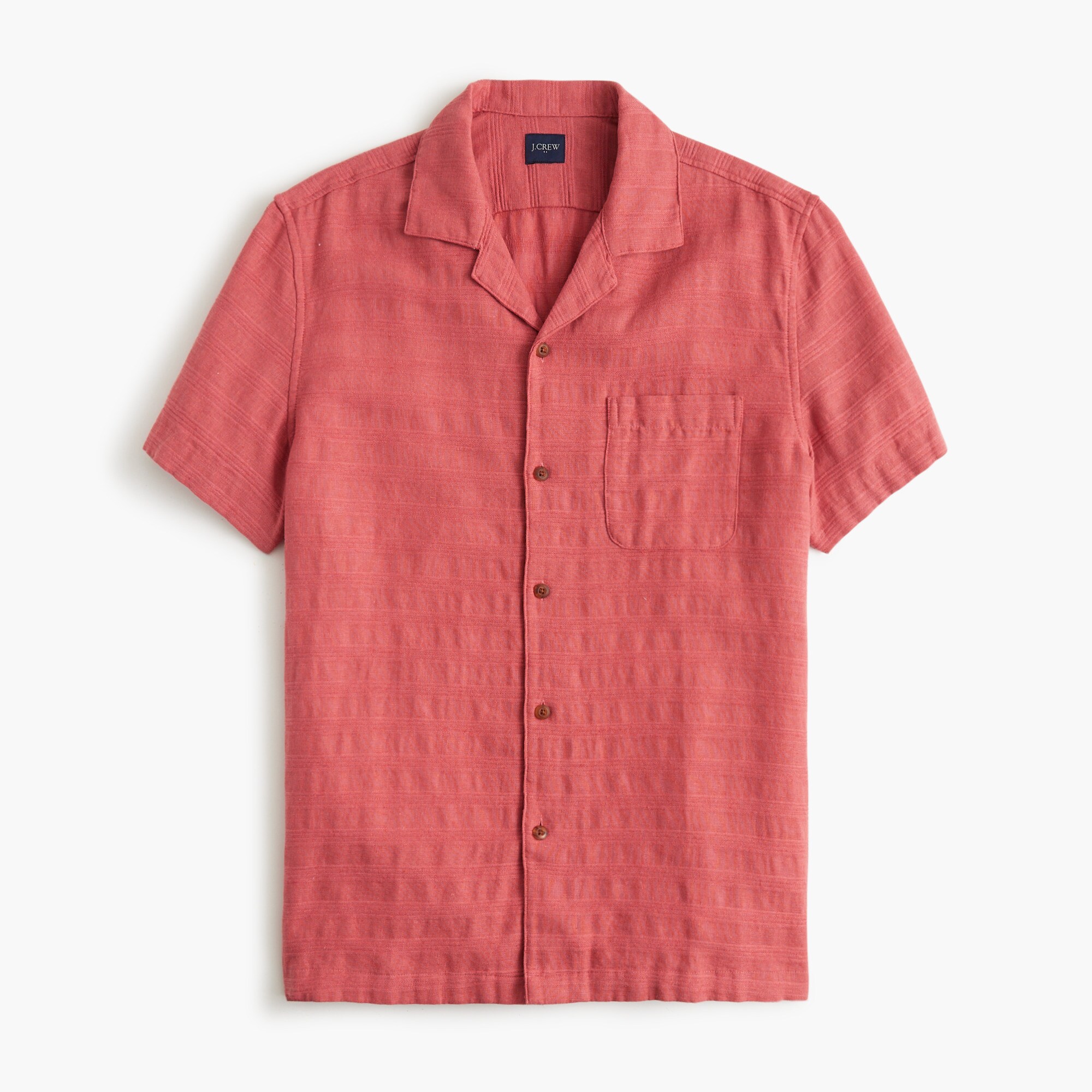 mens Short-sleeve textured camp shirt