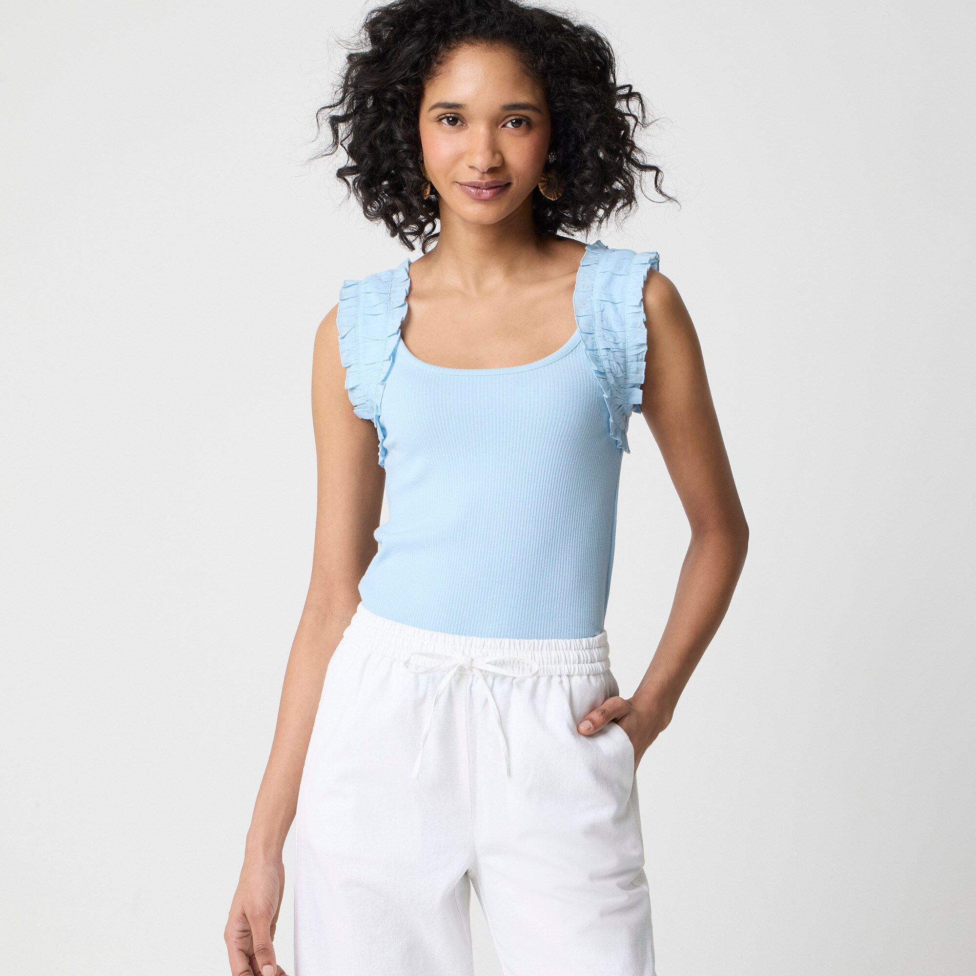 womens Ruched-strap tank top
