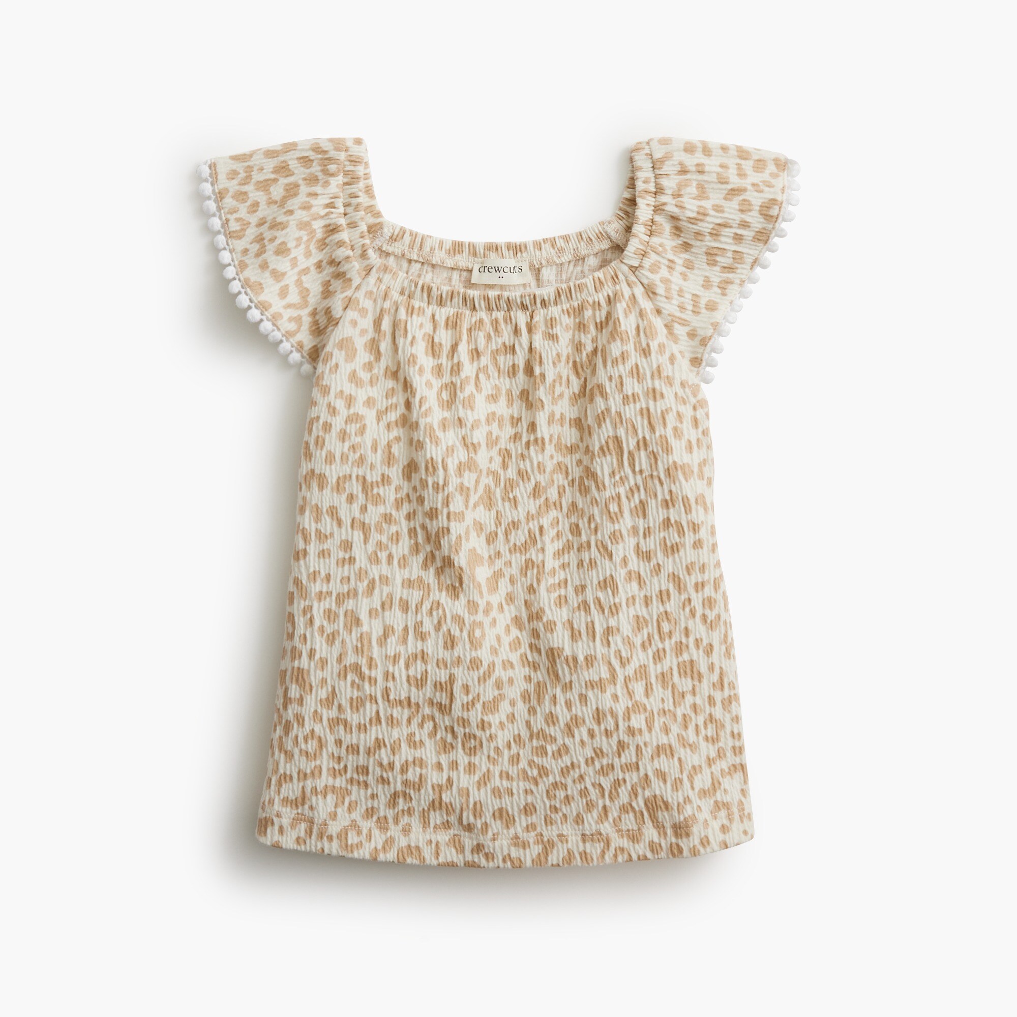 girls Girls' leopard flutter-sleeve tank top