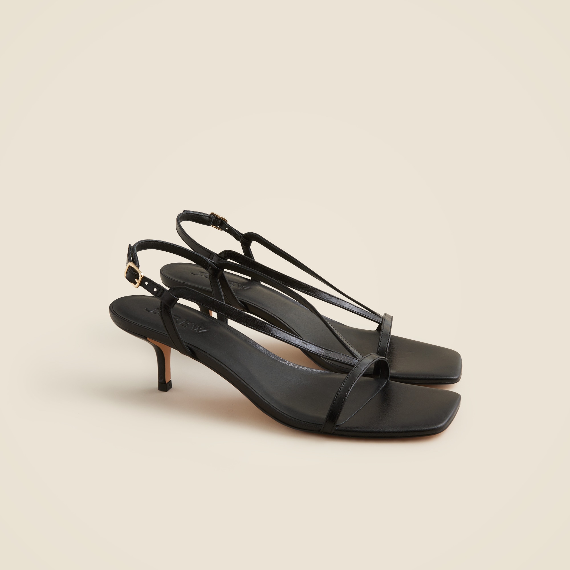 womens Krista slingback kitten-heel sandals in leather