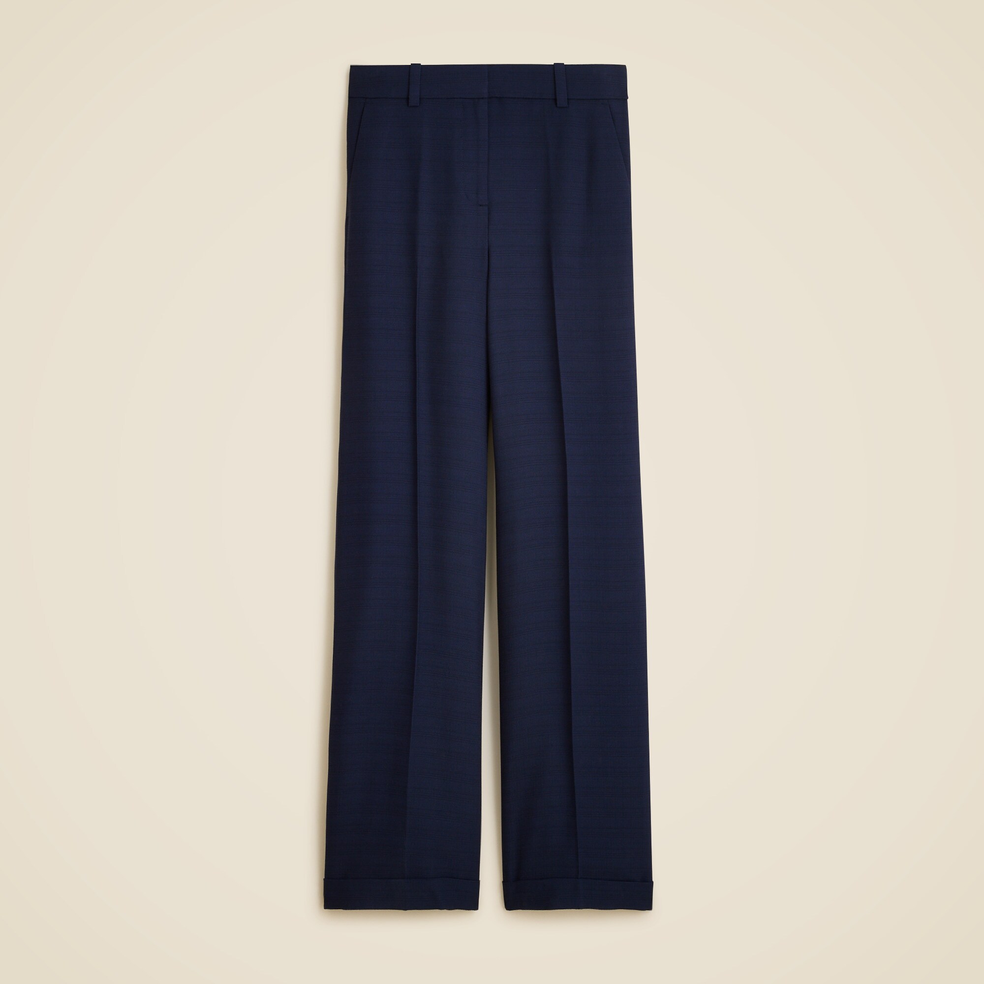 womens Cuffed wide-leg trouser in luster canvas