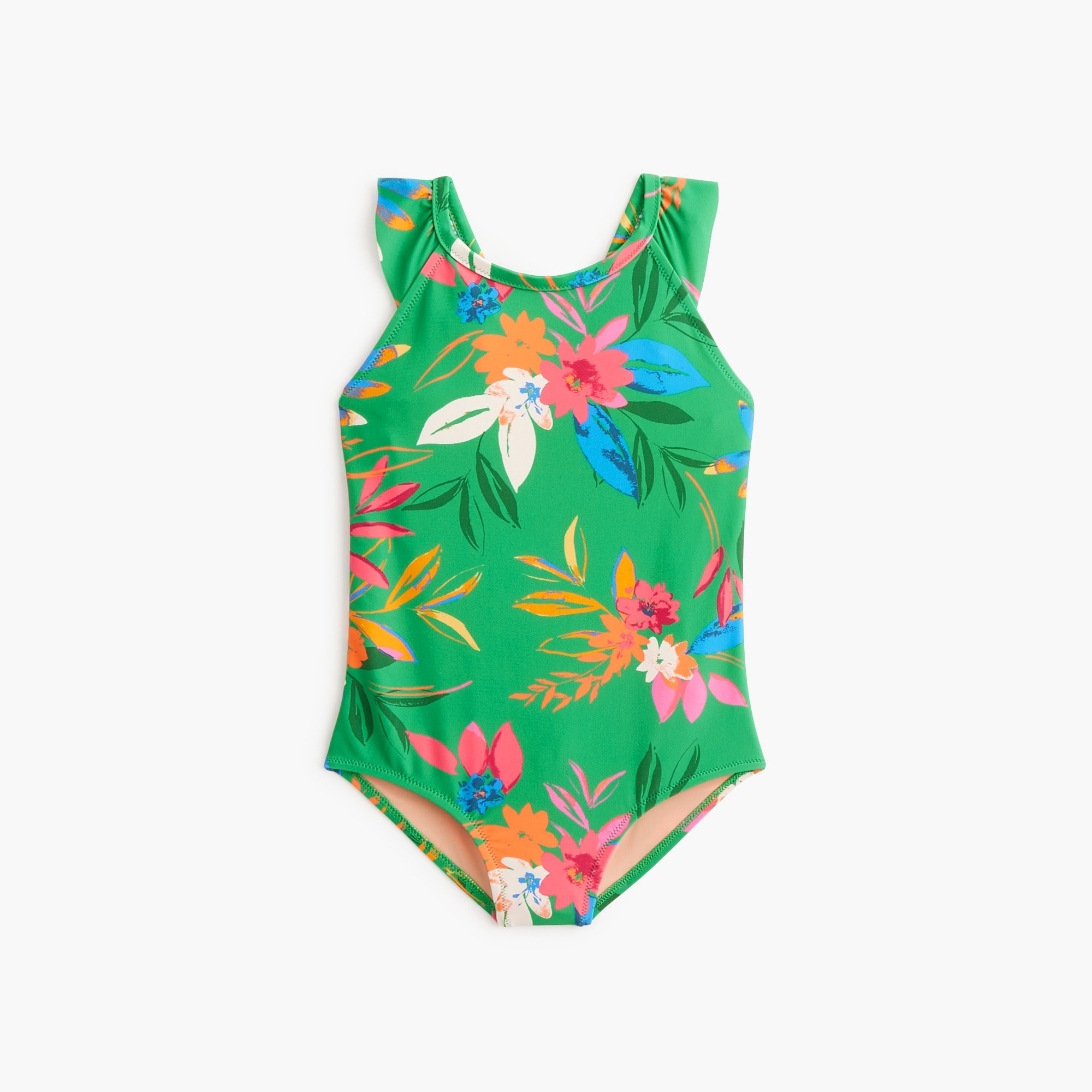 girls Girls' ruffle-strap one-piece swimsuit