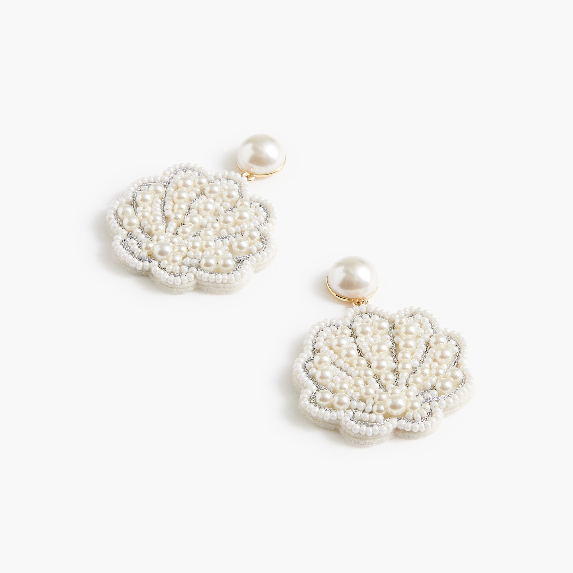 womens Seashell statement earrings