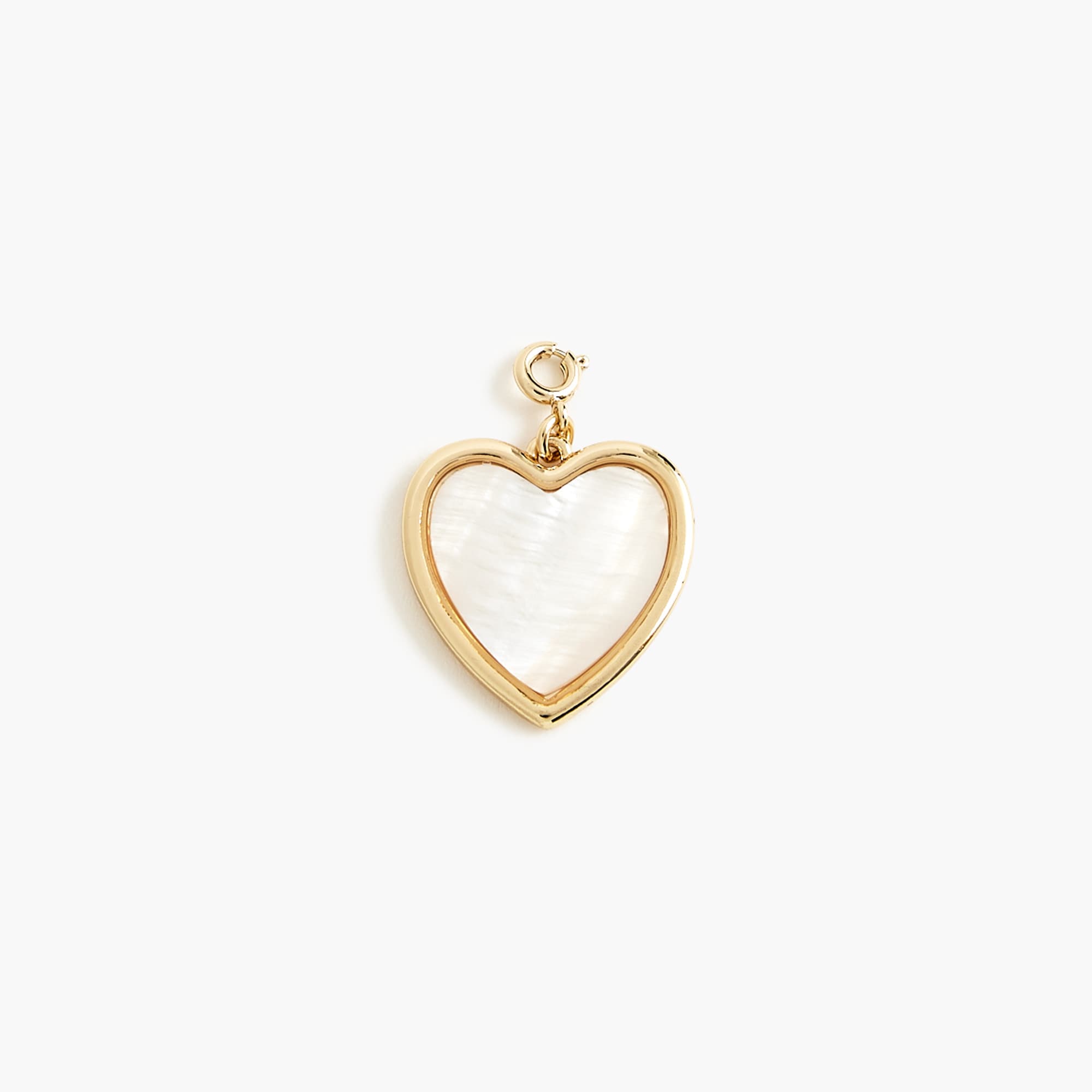 womens Large mother-of-pearl heart charm