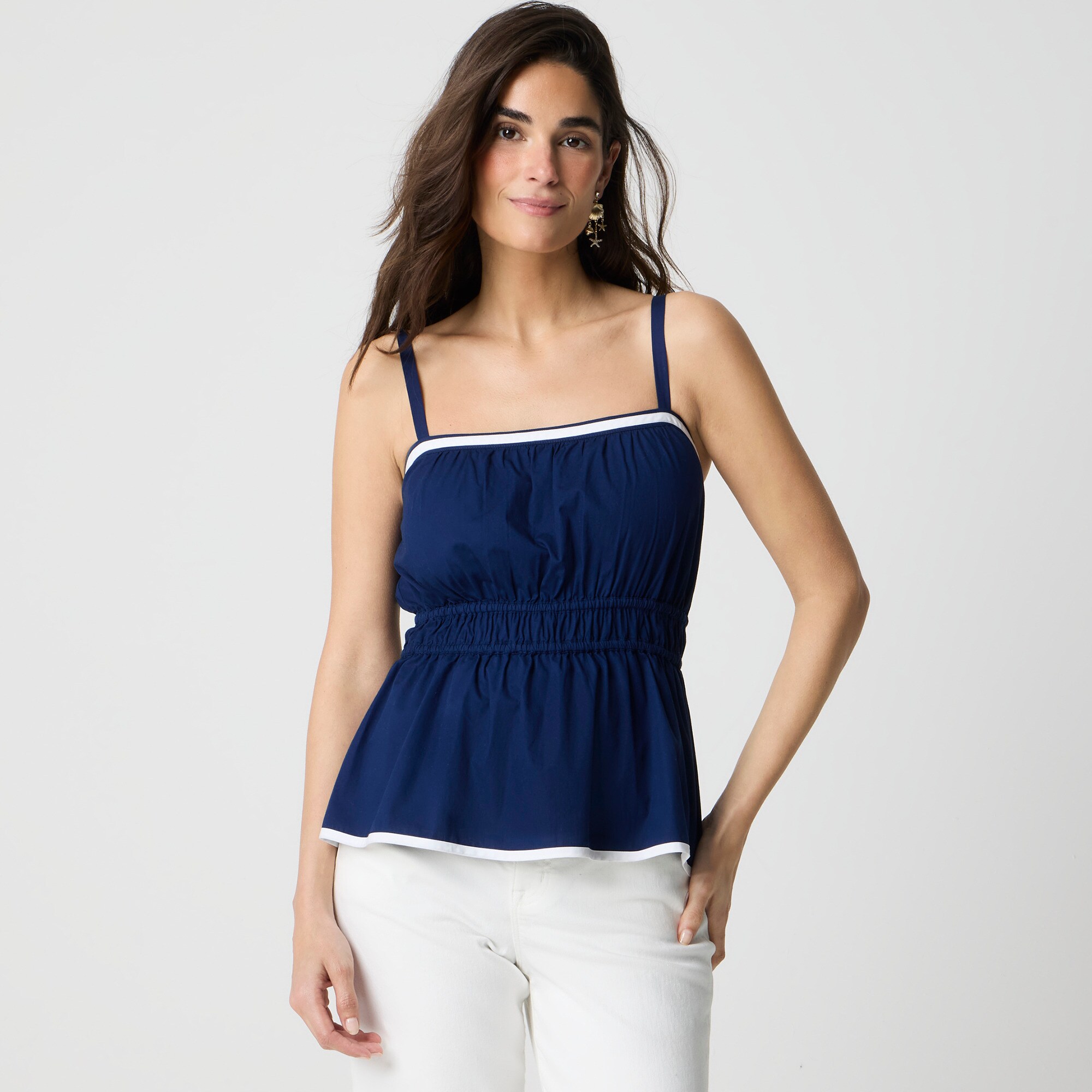  Strappy shirred top