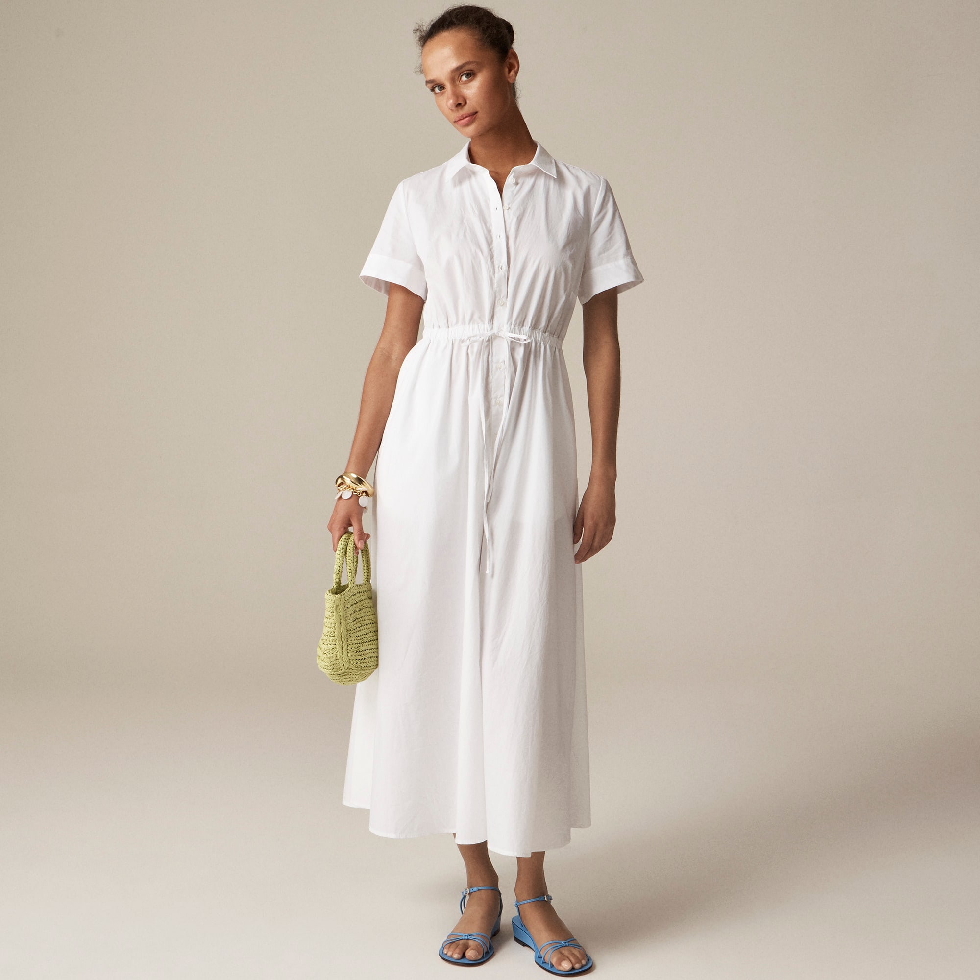 womens Cerise shirtdress in cotton poplin